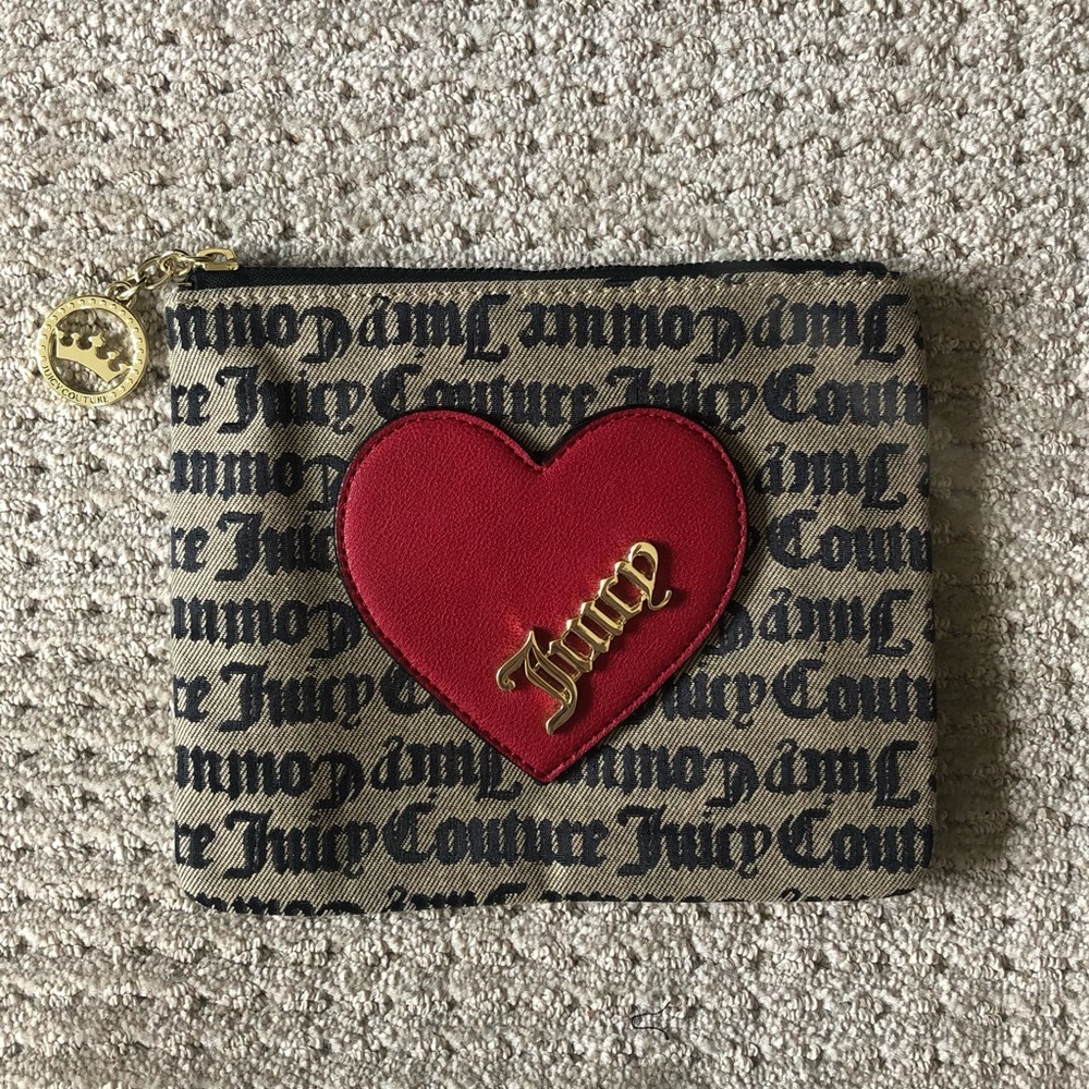 Juicy Couture Gothic Red Heart Pouch Clutch Bag